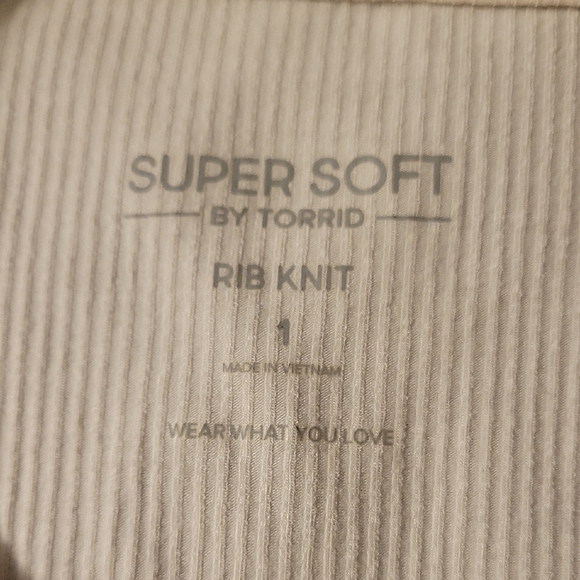 Torrid Super Soft Rib Knit Top in Cream - Picture 2 of 4